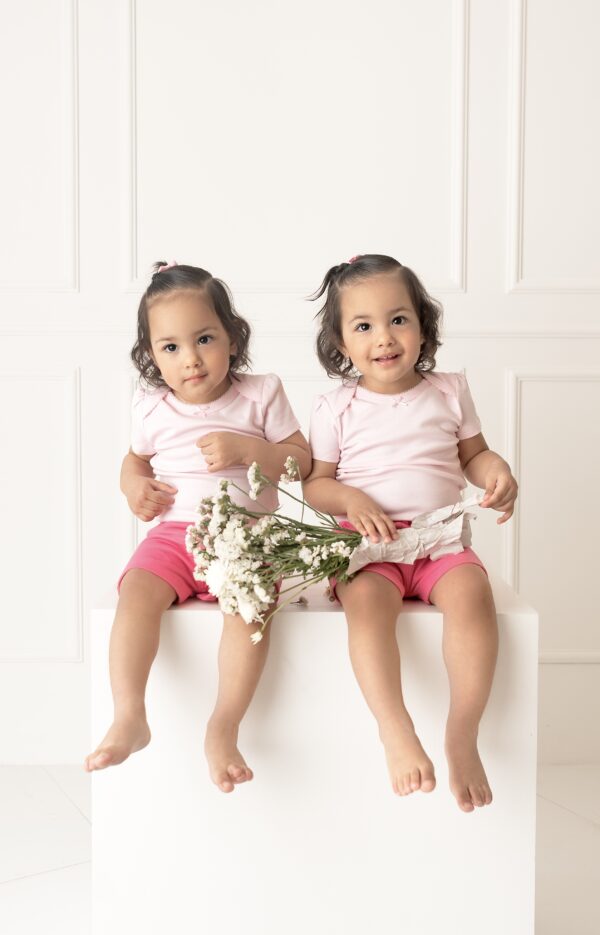 Body Manga Corta Niña Rosado Claro