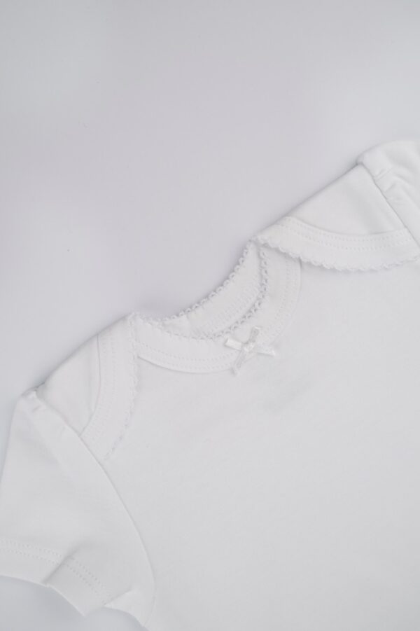 Body Manga Corta Niña Blanco Cremoso