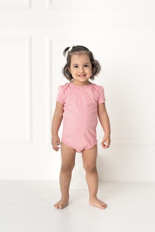 Body Manga Corta Niña Palo de Rosa