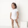 Body Manga Corta Niña Blanco Cremoso