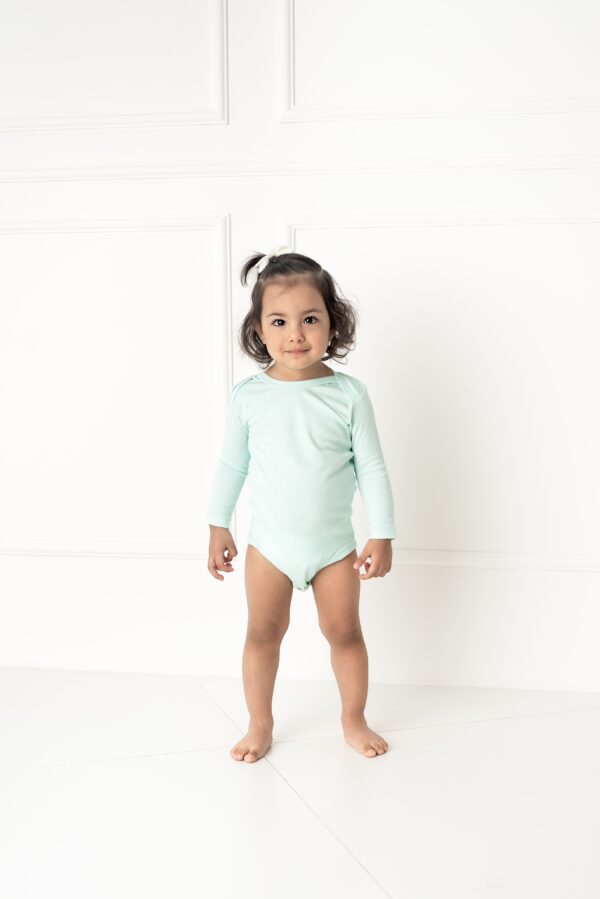 Body Manga Larga Unisex Verde Agua