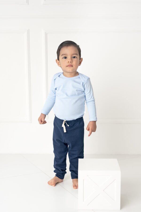 Body Manga Larga Niño Celeste Claro