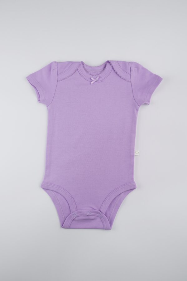 Body Manga Corta Niña Lila Pastel