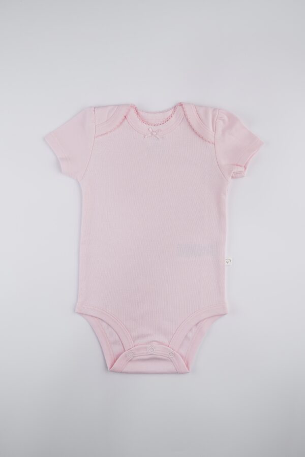 Body Manga Corta Niña Rosado Claro