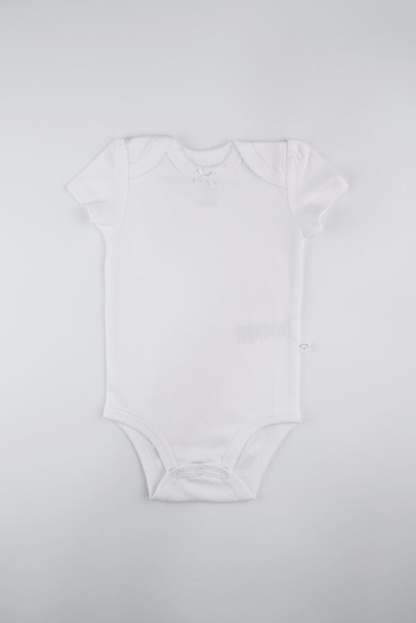 Body Manga Corta Niña Blanco Cremoso