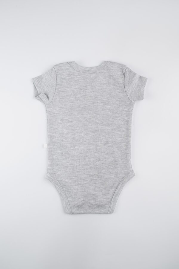 Body Manga Corta Niño Gris Jaspeado