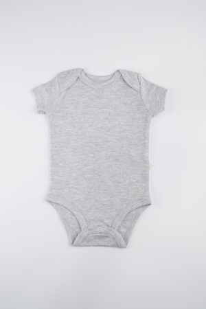 Body Manga Corta Niño Gris Jaspeado
