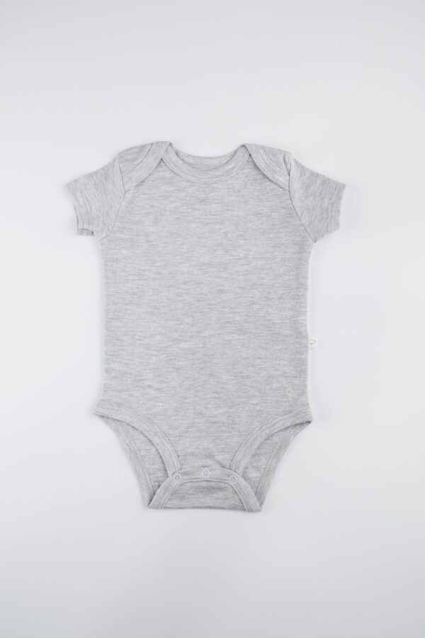 Body Manga Corta Niño Gris Jaspeado