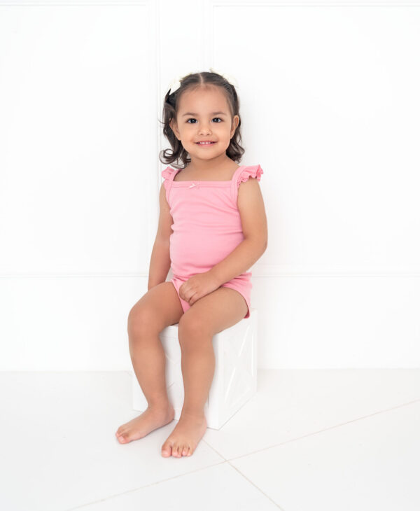 Body de Tiritos con Volados Niña Palo de Rosa